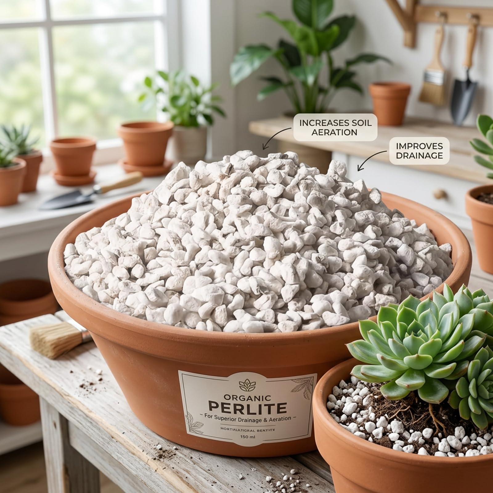 Perlite pour Le Jardinage, 25 L de Gros granulés de 3 à 6 mm pour Les Plantes, amendement Organique du Sol, aération et Drainage améliorés dans Le terreau