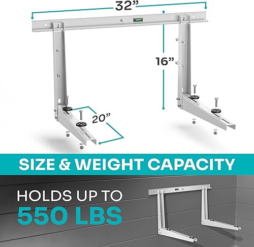 Miniatura 2 de Soporte de pared para minisplit resistente para exteriores de 9000-24000 BTU  Soporte de montaje para minisplit a prueba de inclemencias del tiempo
