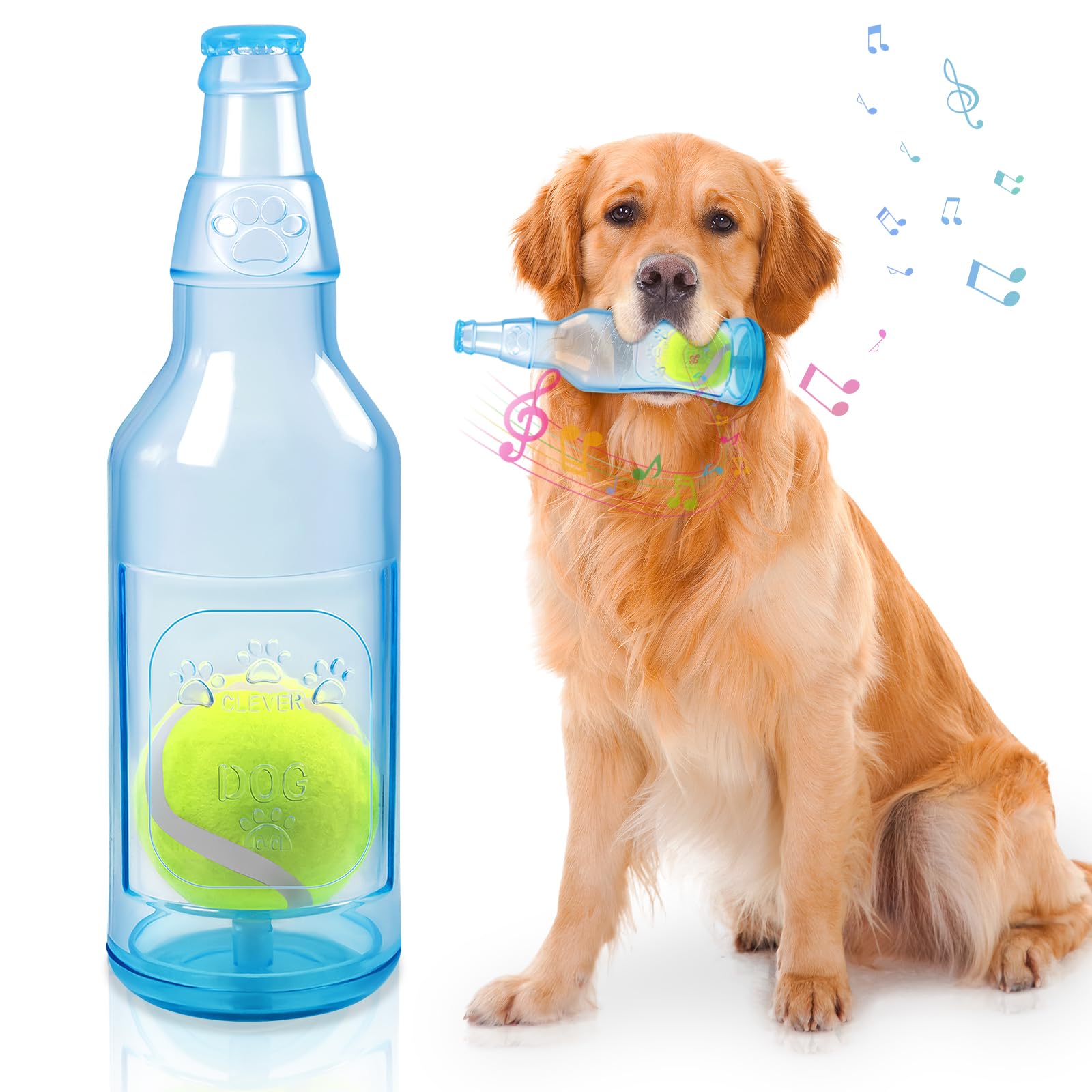 Shepinsky Squeaky Chew Dog Toys, Indestructible Dogs Toy with Tennis Ball, Durable Puppy Boredom Toys for Playtime &Training