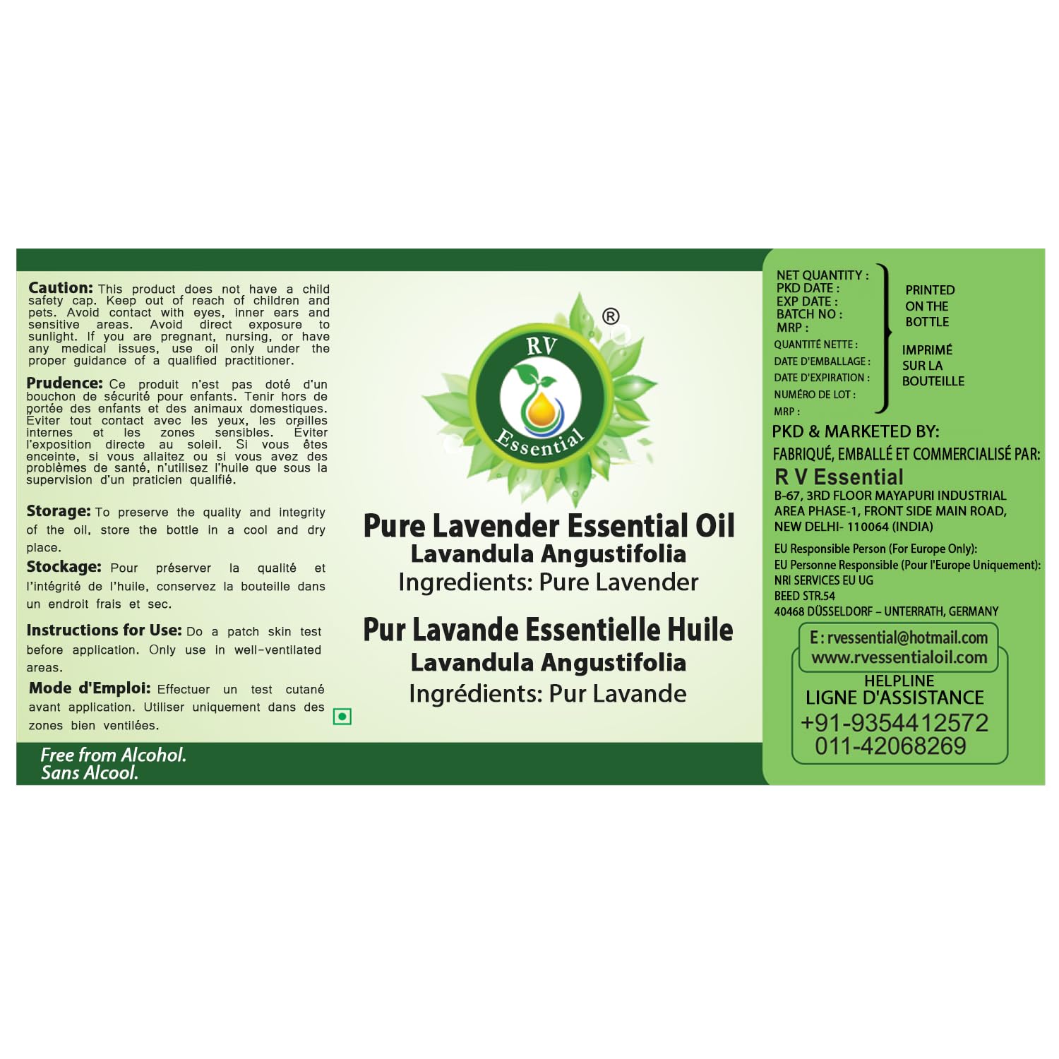 R V Essential Reines Ätherische Lavendel Öl 1250ml (42 Unzen) - Lavandula Angustifolia (100% reiner und natürlicher Dampf destilliert) Pure lavender Essential Oil