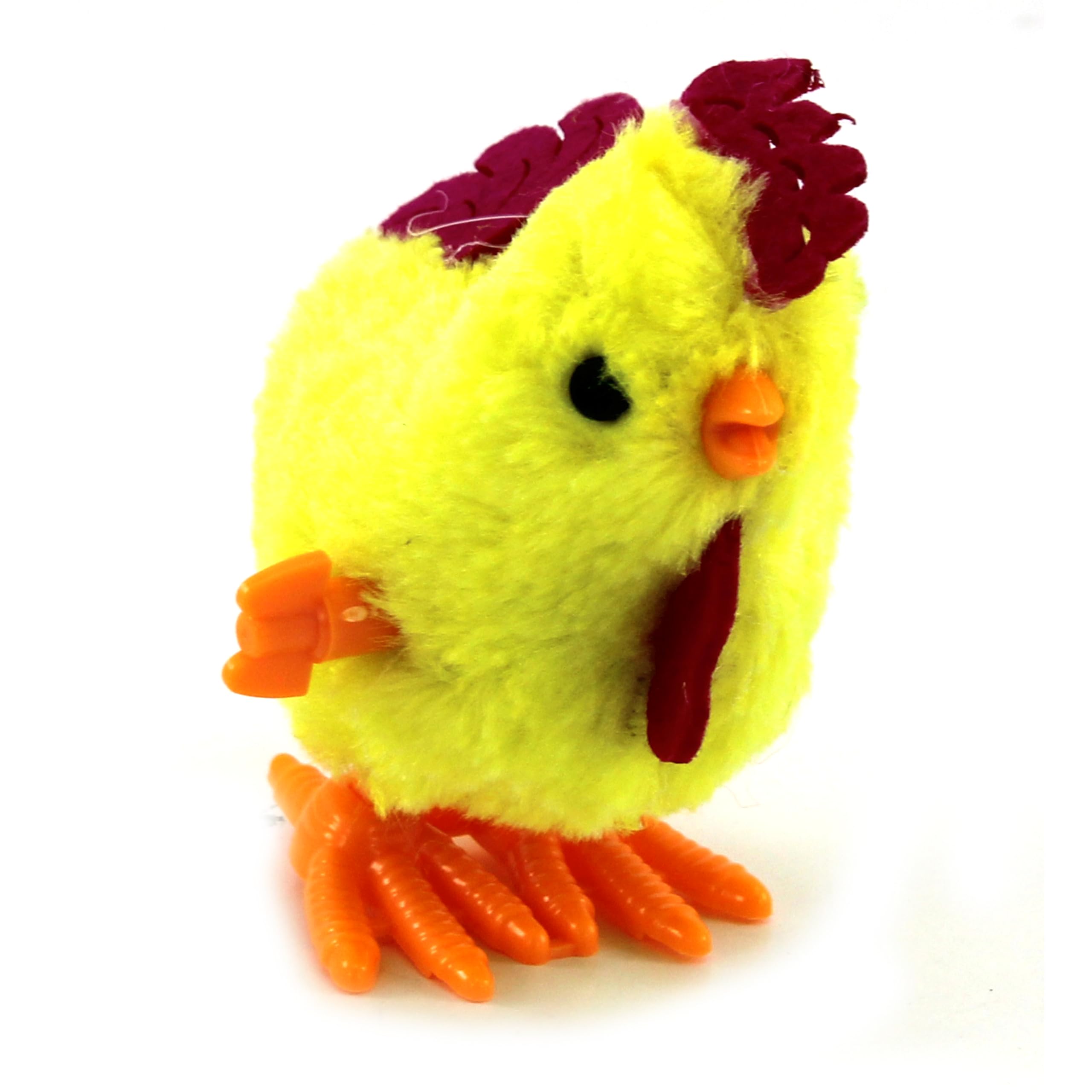 Rooster Yellow Wind Up Jumping Chicken Plush Toy Fun Novelty Toy for Party Favors