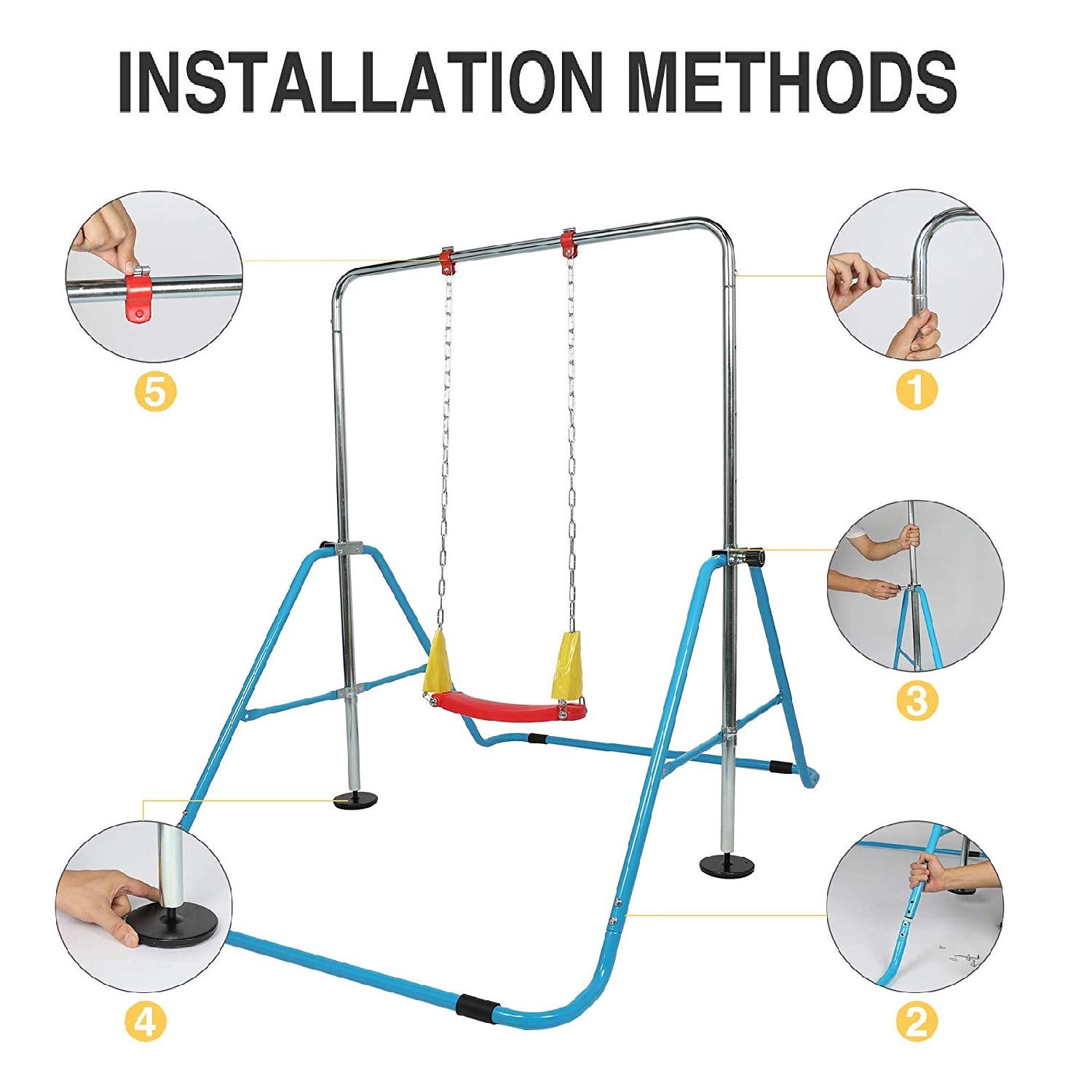 ZELUS Kids Gymnastics Bar, Expandable Junior Gymnastics Home Equipment