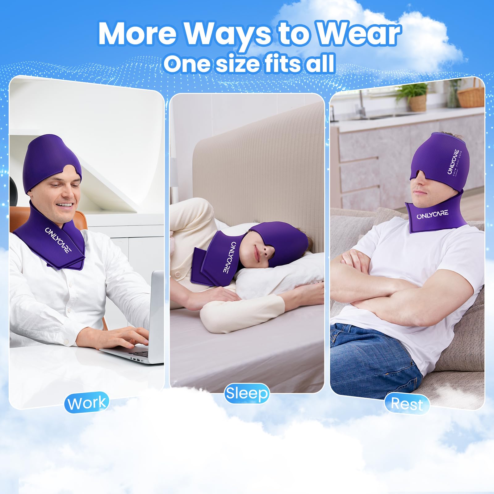 ONLYCARE Migraine Relief Cap & Neck Ice Pack Wrap Gel Gift Set for Women — Amazon image 5