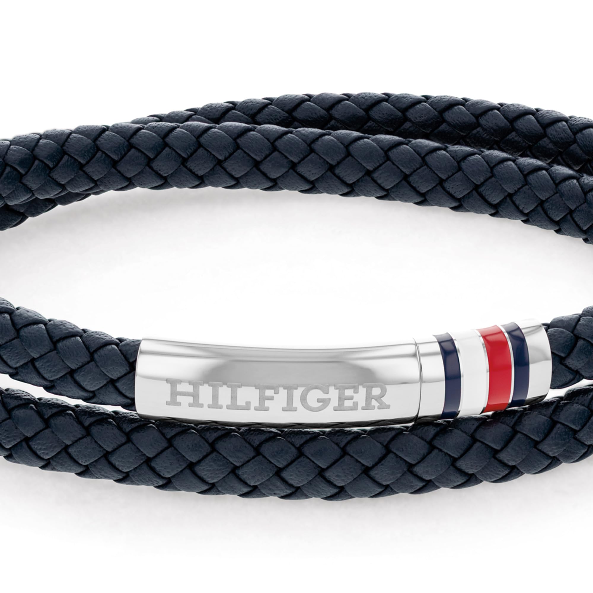 Tommy Hilfiger Jewelry Bracelet pour Homme avec Cuir Tressé à Double Tour – Disponible en Marron, Noir ou Bleu