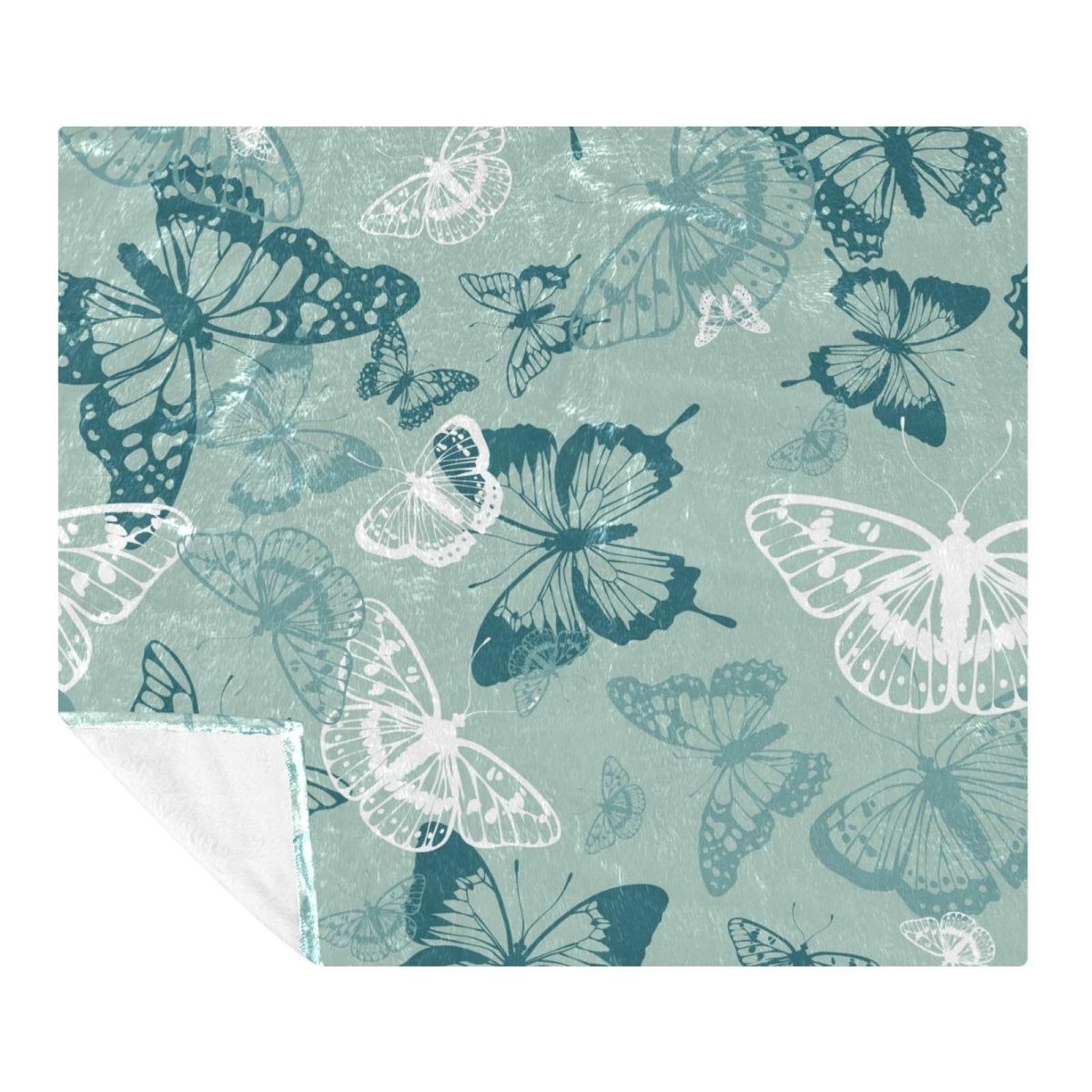 Couverture polaire douce papillons 150 x 130 cm, le cadeau utile et réconfortant