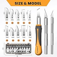 Vista 3 de MulWark Exacto Juego de cuchillos Kit de cuchillos para manualidades Kit de 16 piezas de precisión para manualidades con cuchillos afilados