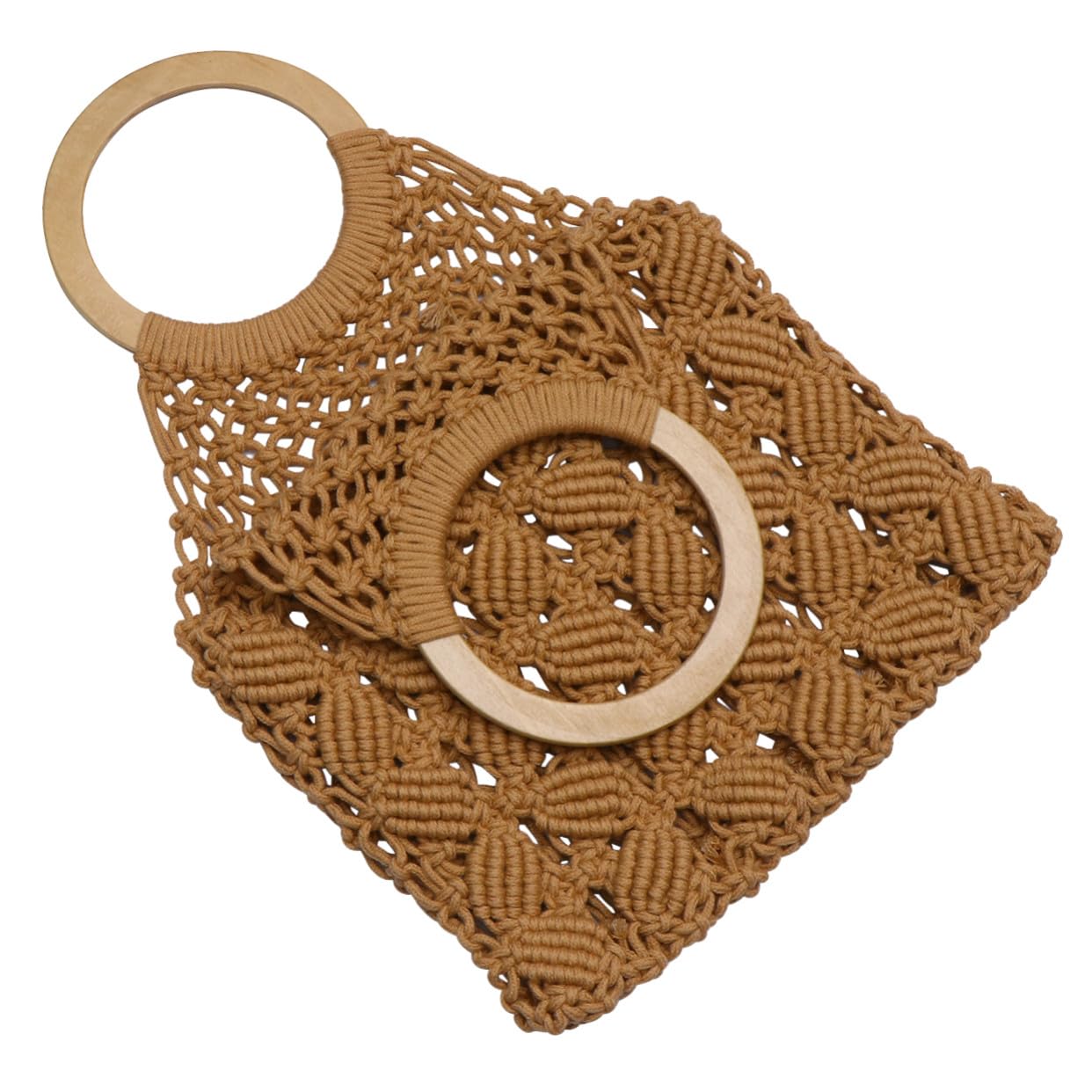 SOLUSTRE Borsa in Corda di Cotone Intrecciata a Mano Stile Creativo e Atmosfera Estiva, Borsa da Spiaggia Casual per Ragazze e Donne Giovani