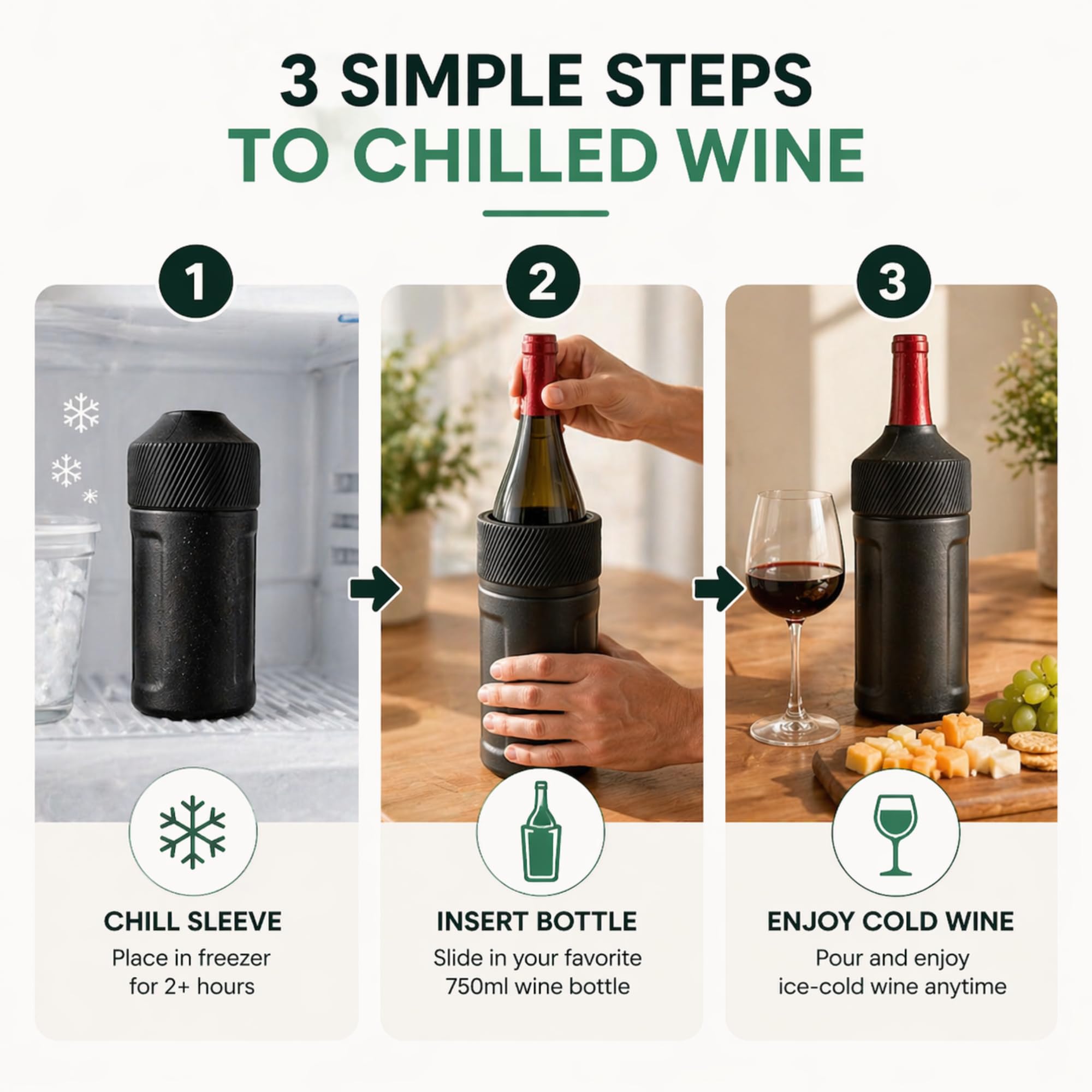 Wine Bottle Cooler Sleeve | Portable Bottle Chiller for Wine Lovers | Insulated Wine Cooler for Outdoor & Indoor Use | Wine Cooler by Vondra — Amazon image 8