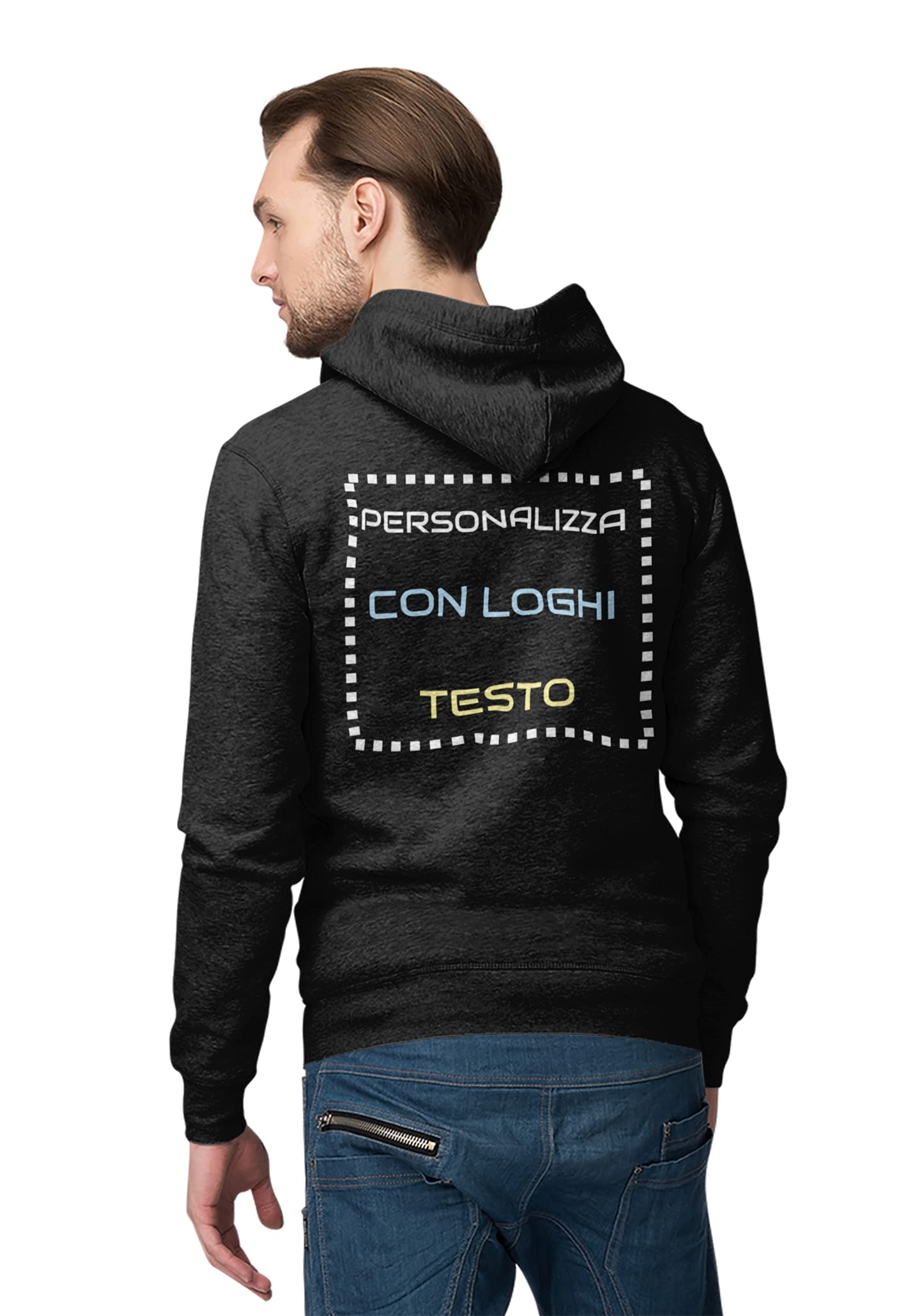 Felpa Personalizzata con Zip e Cappuccio, Personalizzabile con Logo