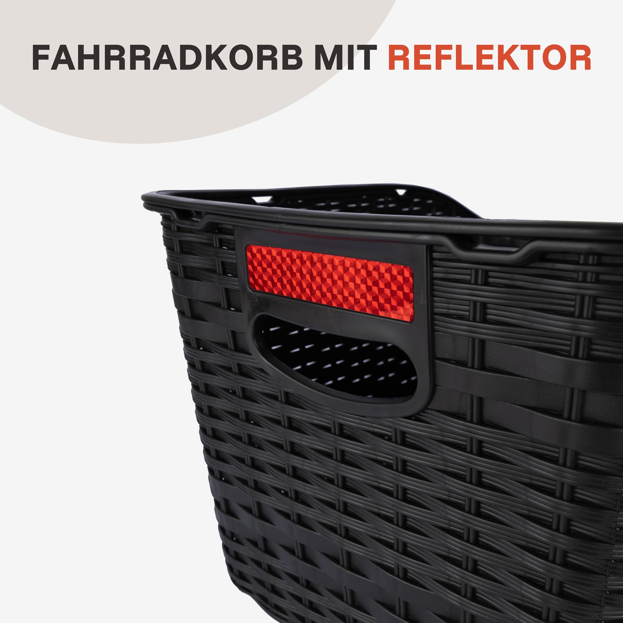 PEUZ 27L Unisex Fahrradkorb hinten Groß zum Transport von Gepäck Stabiles Kunststoffnetz, wetterfest und rostfrei, Schwarz