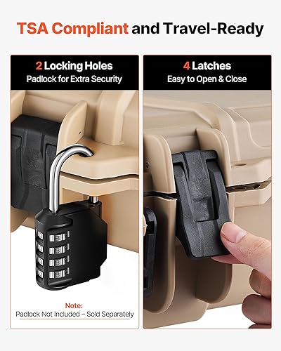 Miniatura 75 de VEVOR Rifle Case, Rifle Hard Case with 4 Layers Fully-protective Foams, Lockable Hard Gun Case with Wheels, IP67 Waterproof & Crushproof, for Rifles