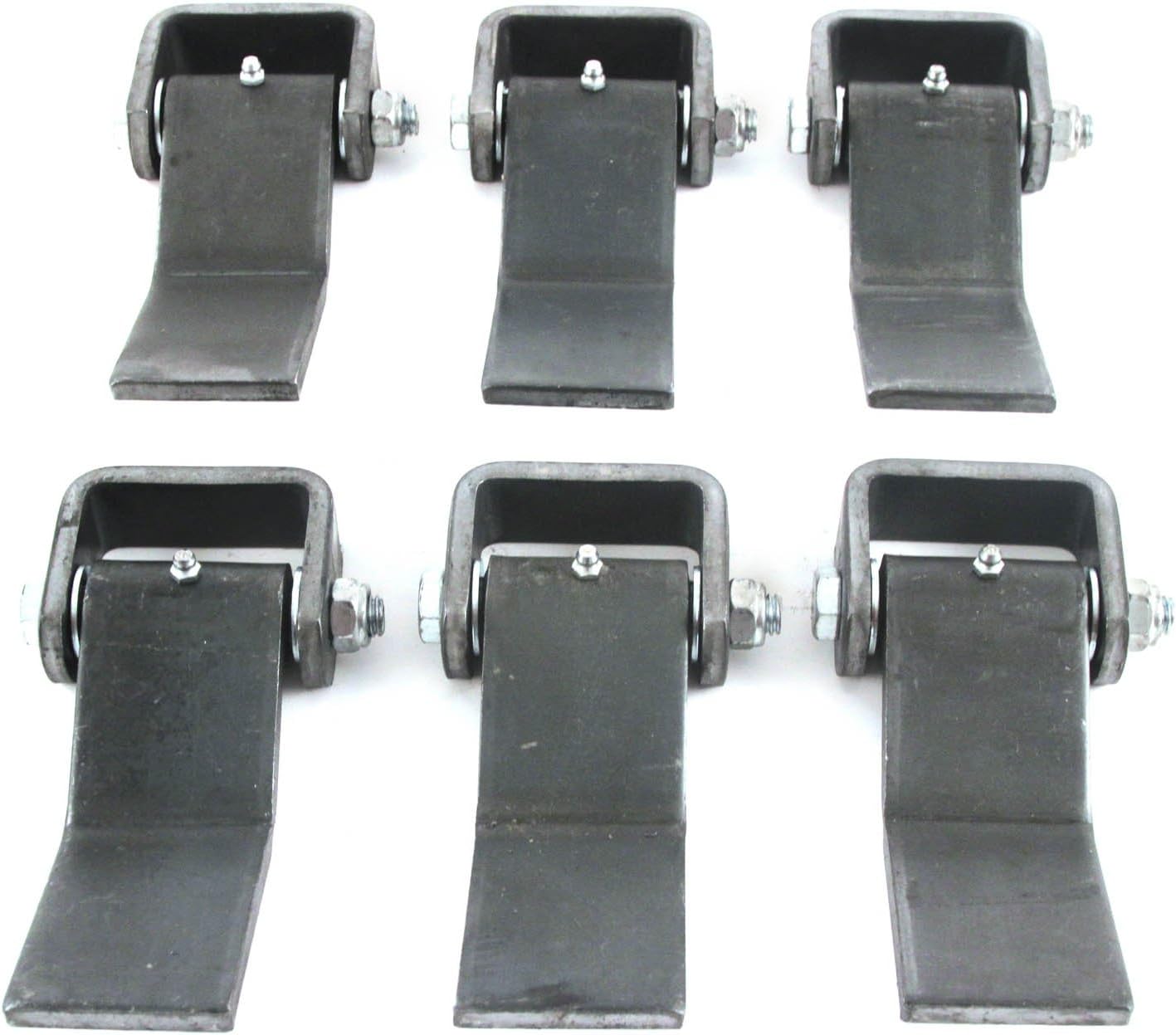 Red Hound Auto Qty 6 Steel Strap Style Long Leaf Hinge with Grease Zerk Fitting Weld-on Heavy Duty Greaseable Trailer Truck Body Gate Door Hinge