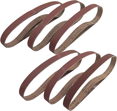 Miniatura 2 de Bandas de lijado, 1 x 30 pulgadas de papel de lijadora de banda 60 120 150 240 320 400 granos cada uno de 3 piezas de papel de lija de óxido de