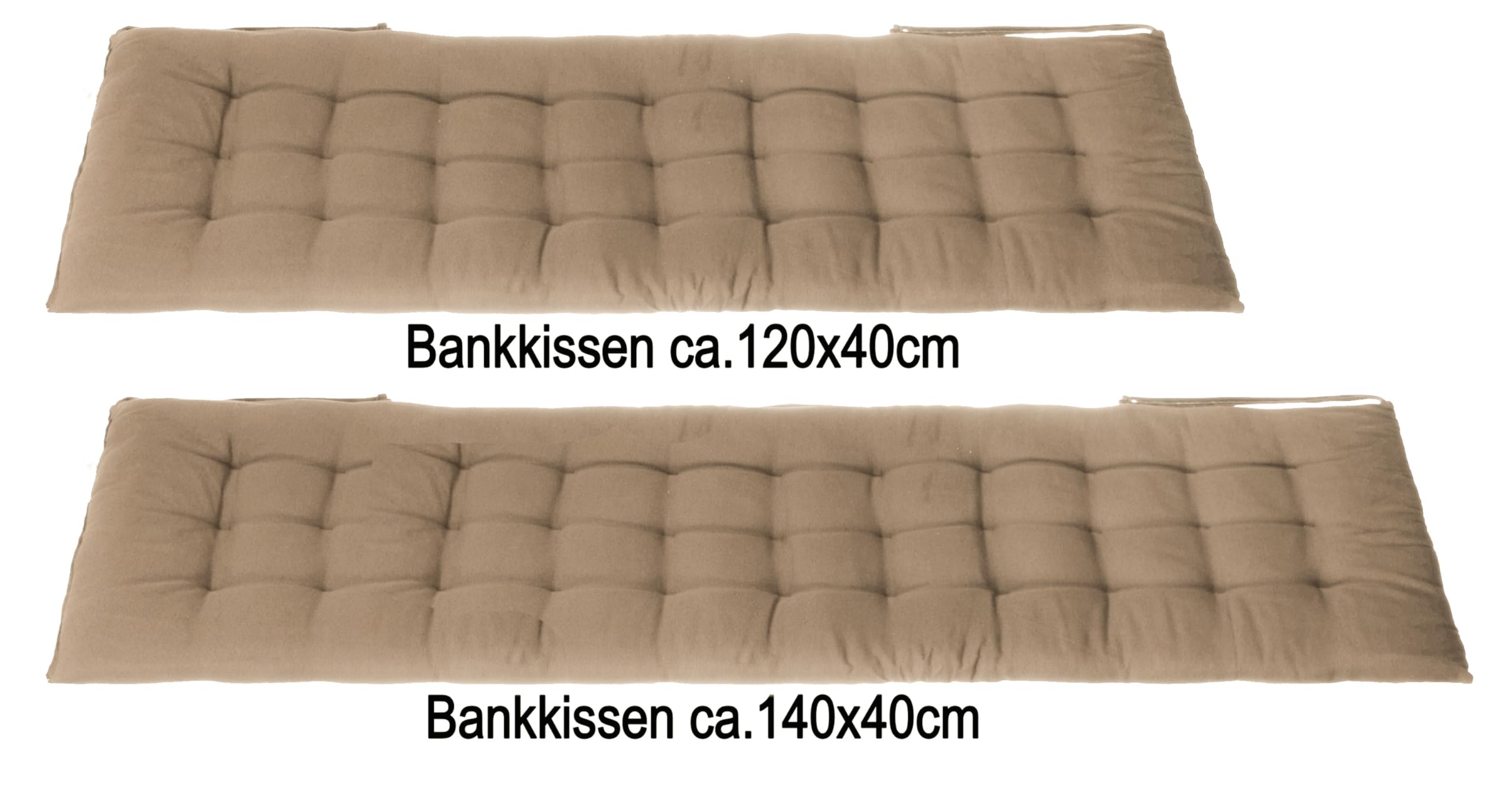 Brandsseller Coussin de Banc 140x40x4 cm – Coussin pour Banc de Jardin et Banc de Salle à Manger – Imperméable, Facile d’Entretien & rembourré – Usage intérieur & extérieur – Taupe/Beige