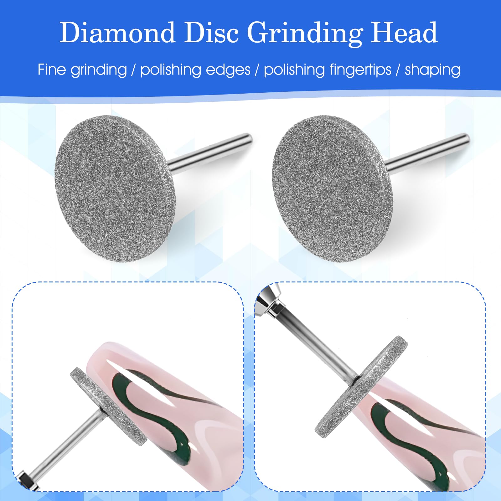 JIEYAO Punte per fresa per unghie, 2 pezzi, disco abrasivo per manicure con 4 levigatrice per piedi da 20 mm, carta vetrata professionale, per pedicure in gel acrilico (#107)