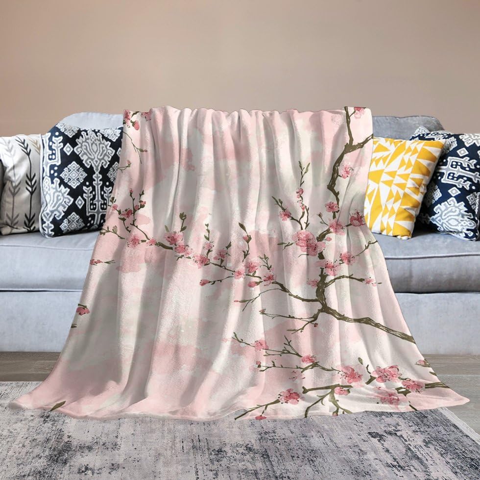 Couverture en micro polaire à fleurs douce pour lit et canapé