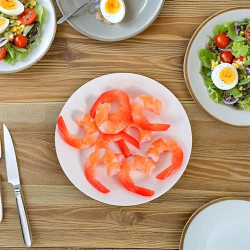 Miniatura 7 de Toyvian 18 piezas de camarones artificiales, modelo de comida falsa, modelo de camarón cocido, modelo de camarón cocido, animales marinos, mariscos,