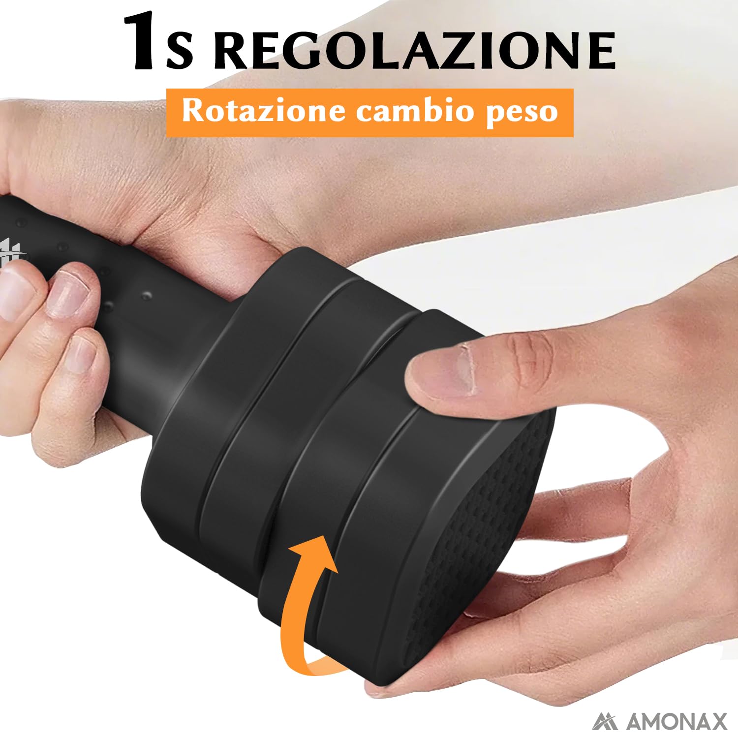 Amonax Pesi Palestra Manubri Regolabili 4 in 1, Set di pesas 1kg/1.5kg/2kg/2.5kg per Uomo e Donna, Kit Pesi Palestra per Casa, Manubri Palestra Compatti per Allenamento di Forza e Fitness Quotidiano
