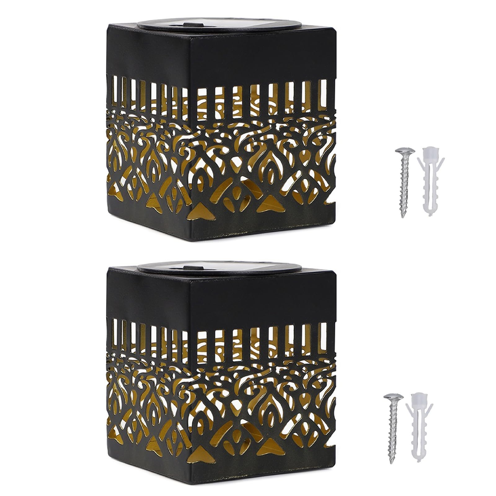 Decorative Solar Mandala Lights Outdoor | Metal Solar Powered Wall Art Lights | Waterproof Shadow Projector Led Light for Fence Patio Garden Backyard Decor