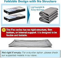 Vista 6 de Paquete de 2 cajones de almacenamiento debajo de la cama de 4 pulgadas de perfil bajo, contenedores ligeros para almacenamiento de ropa debajo