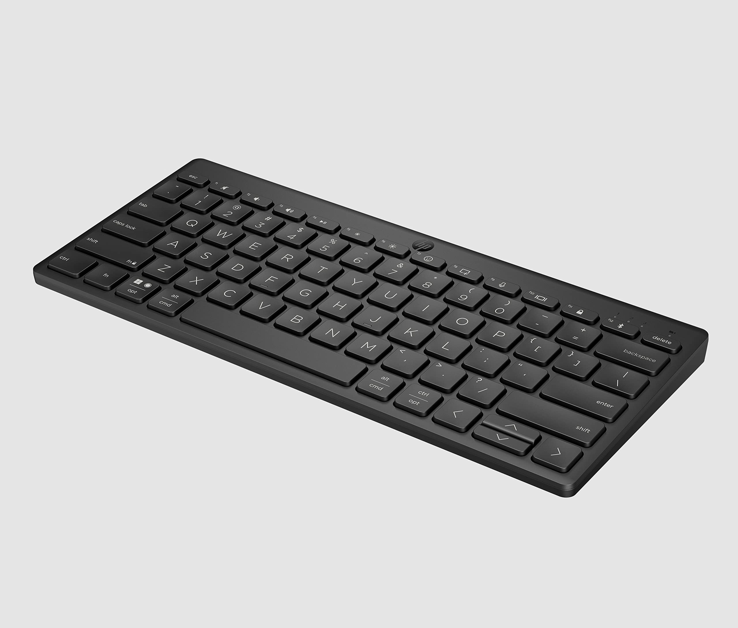 HP Tastiera Bluetooth compatta 350. Connetti fino a 3 dispositivi tramite Bluetooth 5.2, Multi-OS, con scorciatoie intelligenti, tasti di dettatura ed emoji, batteria da 2 anni, realizzata con