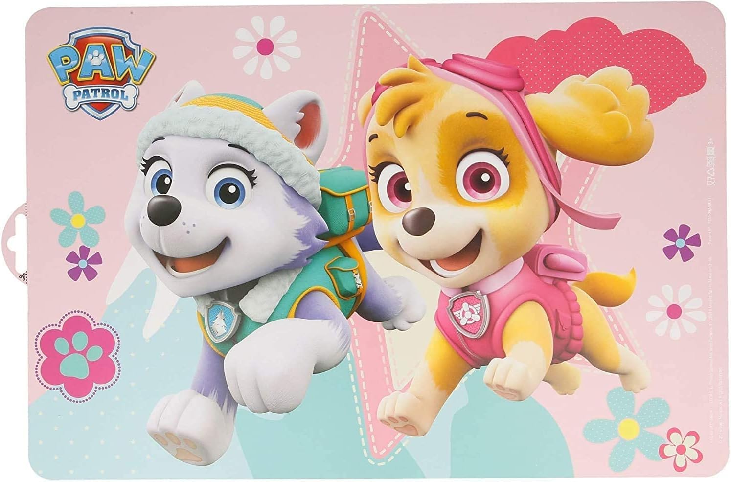 3678 - Set de Table Paw Patrol Sky ; Produit réutilisable ; sans BPA ; Dimensions 43 x 29 cm, modèle Assorti