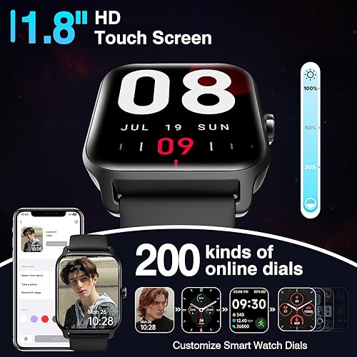 Miniatura 7 de Reloj inteligente para teléfonos Android, reloj inteligente para mujer 1.8 con Alexa iOS actividad y seguimiento de fitness, llamadas y texto