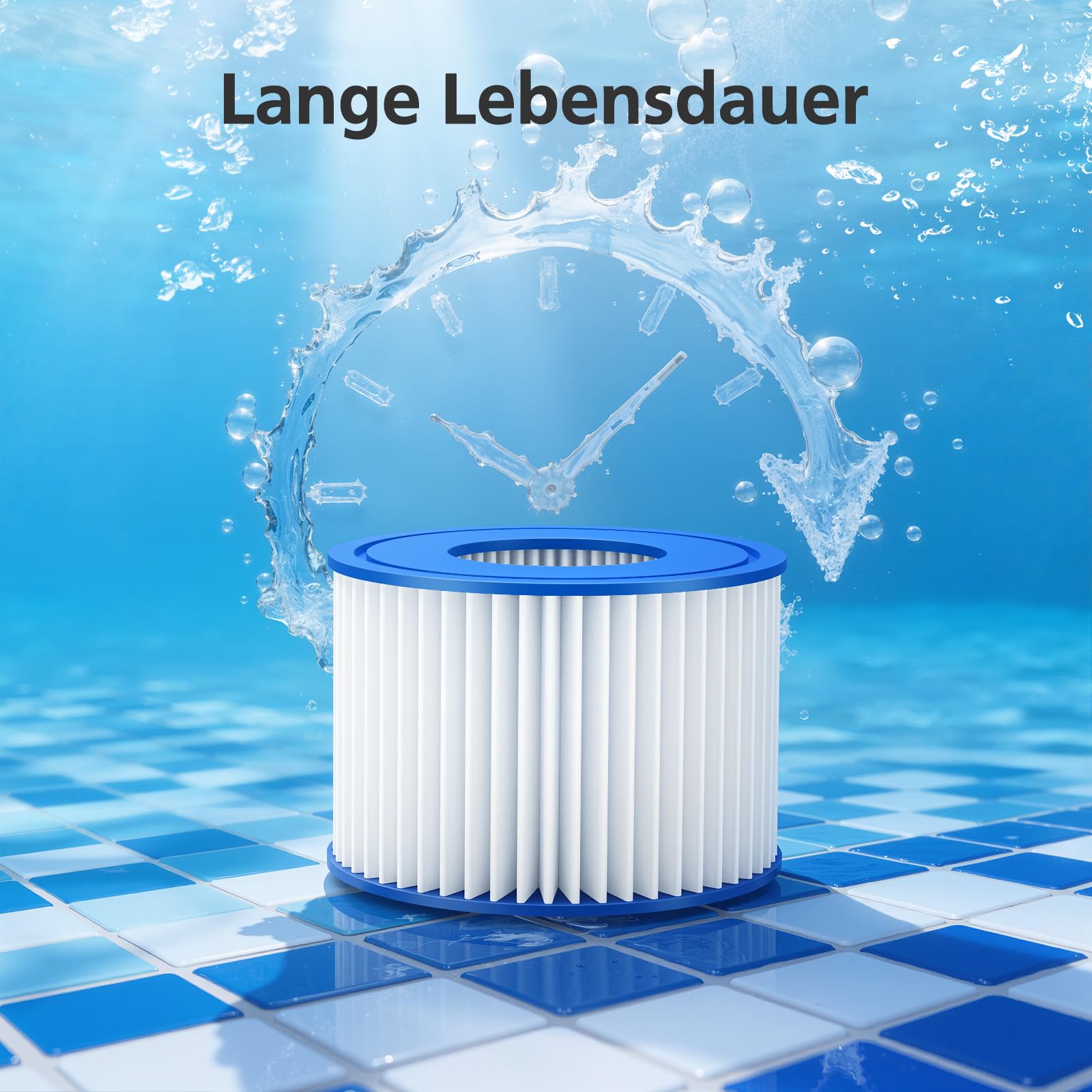 Filter VI für Pool, 6 Stück Filterkartuschen VI für Miami, Monaco, Vegas, PoolFilter Ersetzt die Originalkartusche BW58323, Pool Filter VI PATRONE