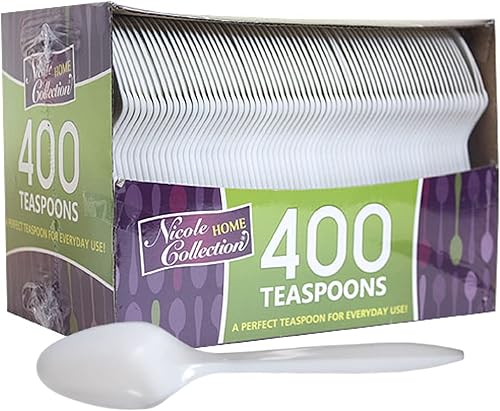 Miniatura 9 de Nicole Home Collection Cucharas de sopa desechables de plástico 400 unidades color blanco