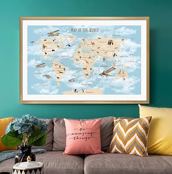 NIUBB Canvas Prints Artwork Wall Art Paintings for Bedroom Canvas world map Canvas Art Print Room Decor Pictures Wall Decor Canvas Art Posters No Frame 16x20cm
