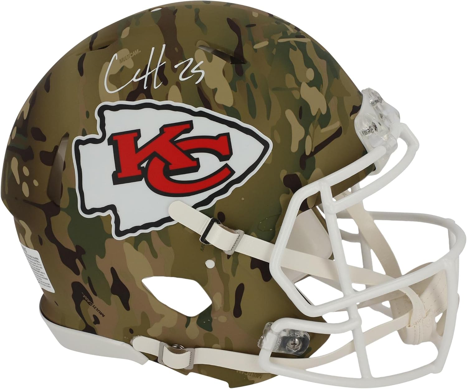 Clyde Edwards-Helaire Kansas City Chiefs Autographed Riddell Camo Alternate Speed Authentic Helmet - Autographed NFL Helmets