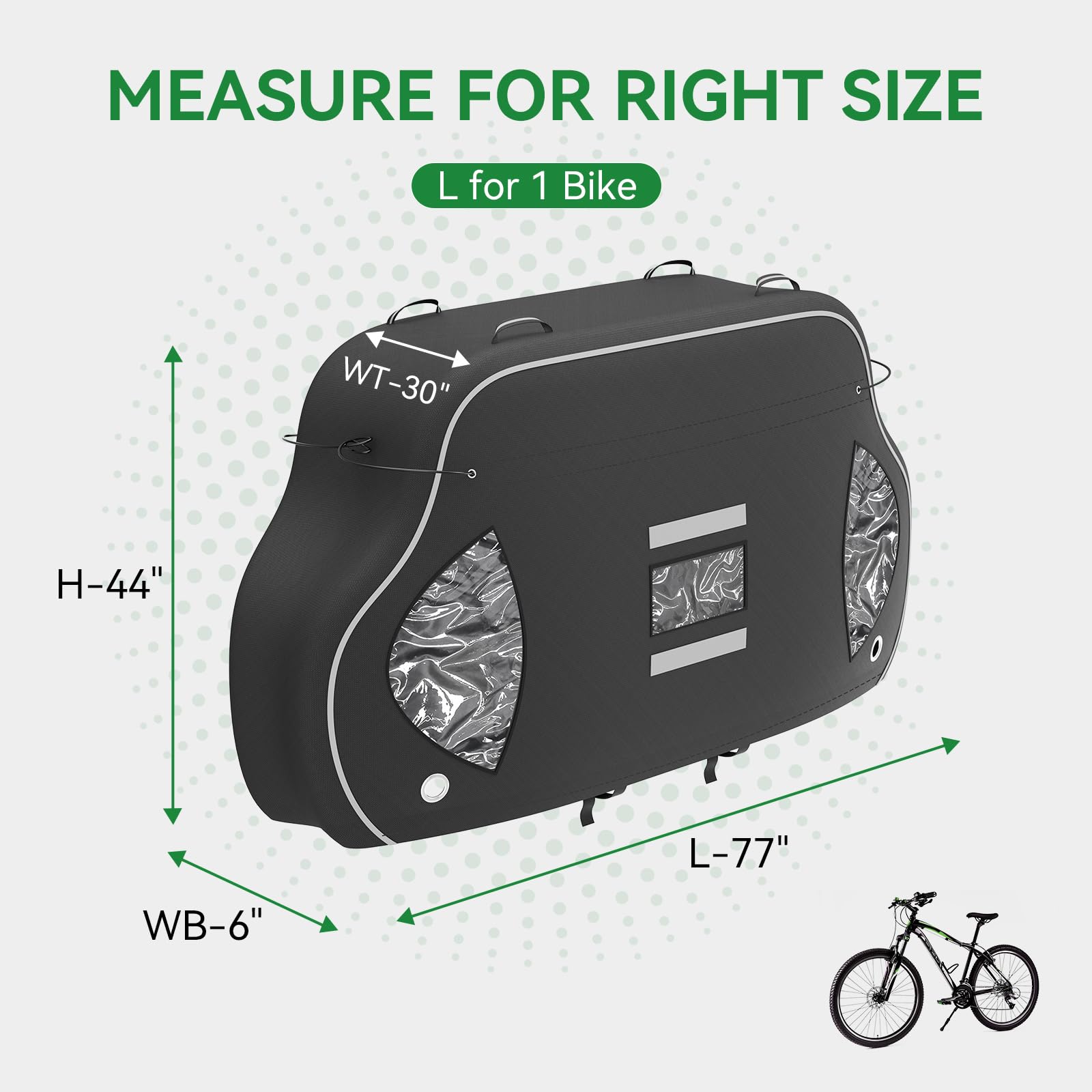 Copertura per il trasporto su portapacchi – Copertura per bici per 1 bici sul portapacchi posteriore, copertura per bicicletta in Oxford 600D, impermeabile, per riporre o trasportare per