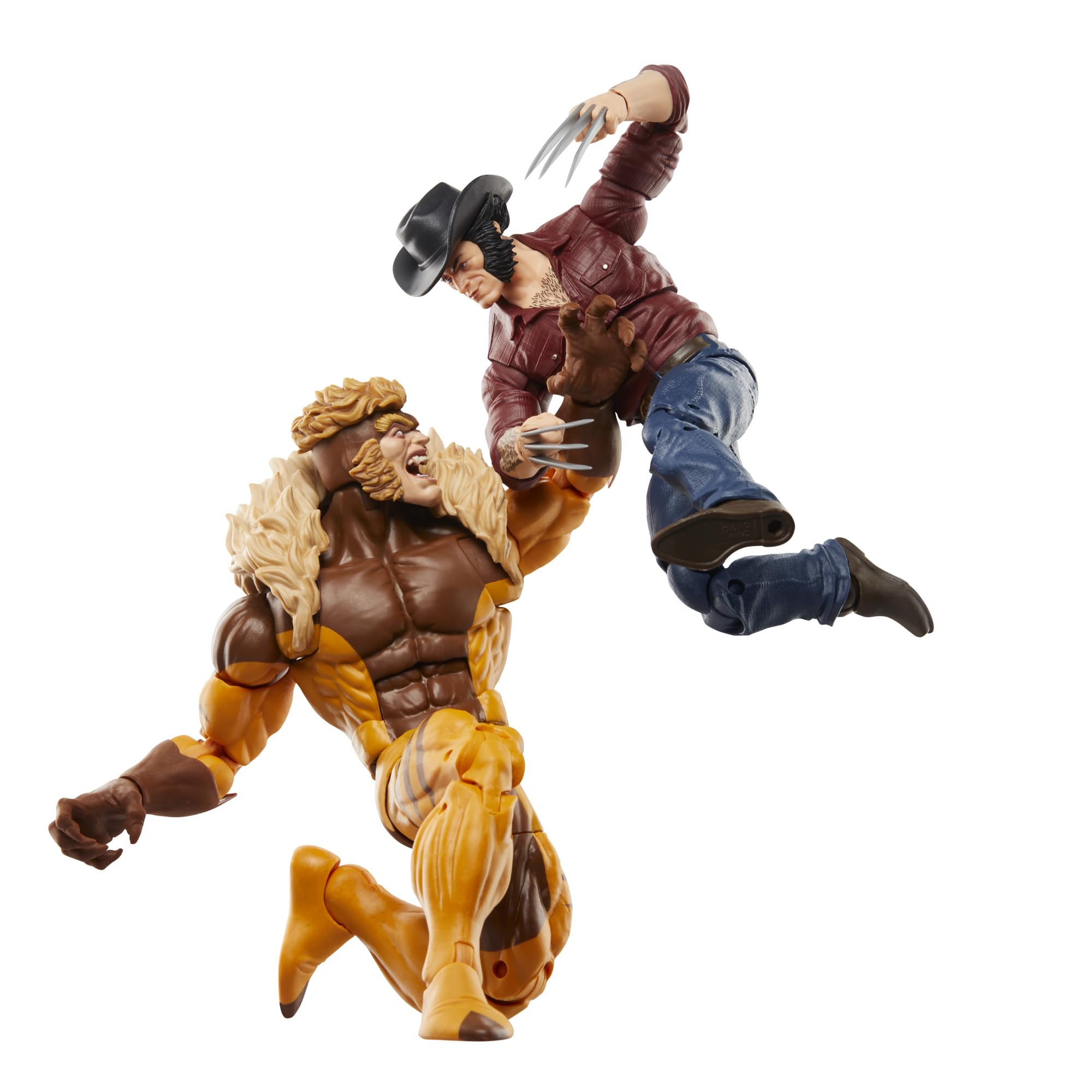 Logan kontra Sabretooth z serii Marvel Legends, figurki Wolverine'a | Marvel Legends X-Men 15 cm figurka 50. rocznica 2-pak - Logan vs Sabretooth