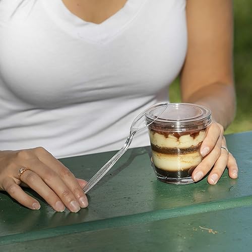 Miniatura 5 de Safeware 200 cucharas de plástico transparente, resistentes, cubiertos desechables para fiestas, barbacoas, picnic, familia, oficina, restaurante