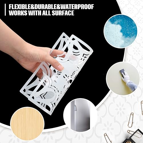 Miniatura 3 de 9 plantillas de pintura de piso, plantillas de azulejos grandes, plantillas de dibujo de pared, kit de plantillas de piso en 9 estilos para pintar