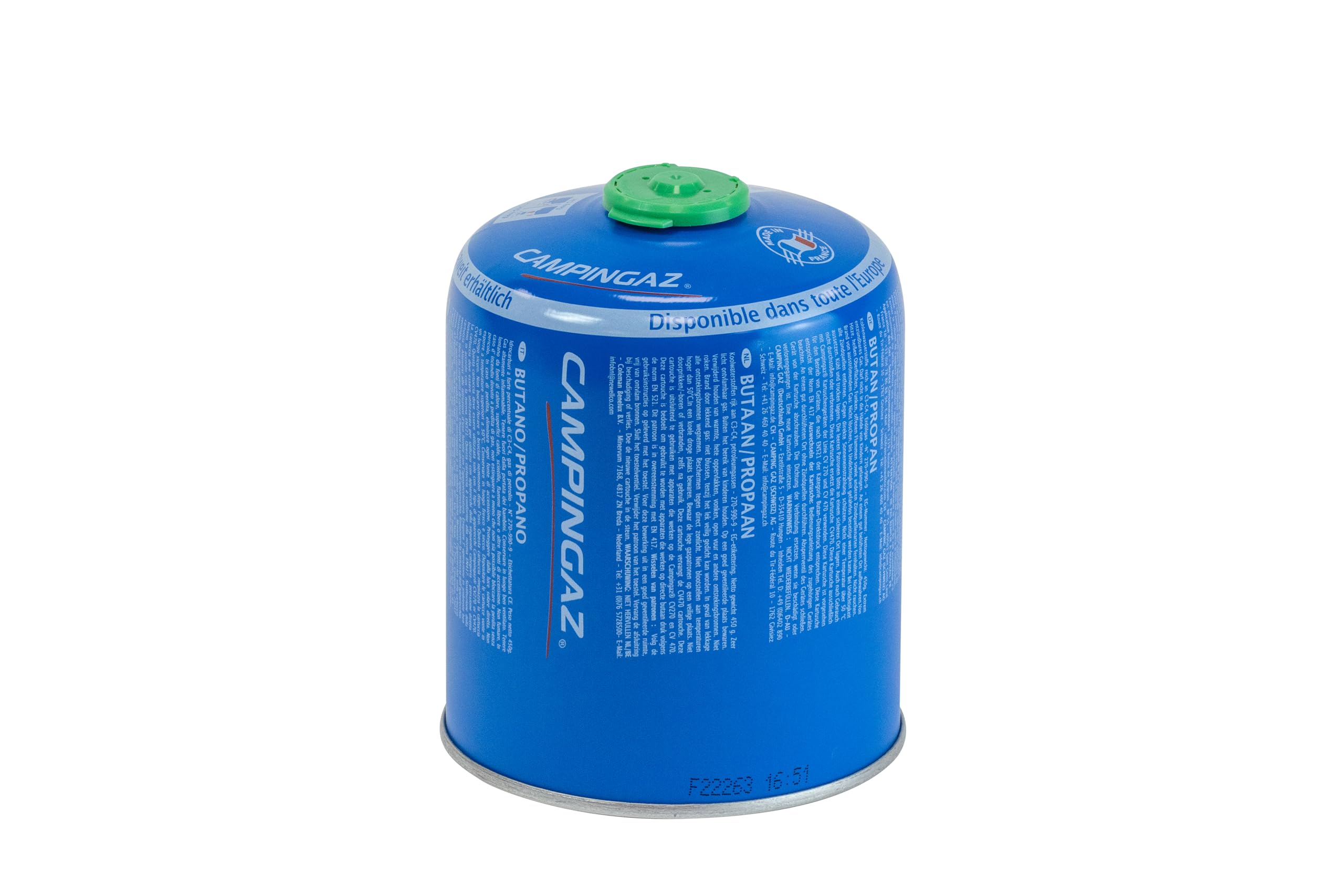 Campingaz CV 470 Plus gas cartridge, valve cartridge with patented Easy Clic Plus Technology, suitable for Campingaz camping stoves, camping grills or lamps, 450 g powerful butane/propane mix (80/20)