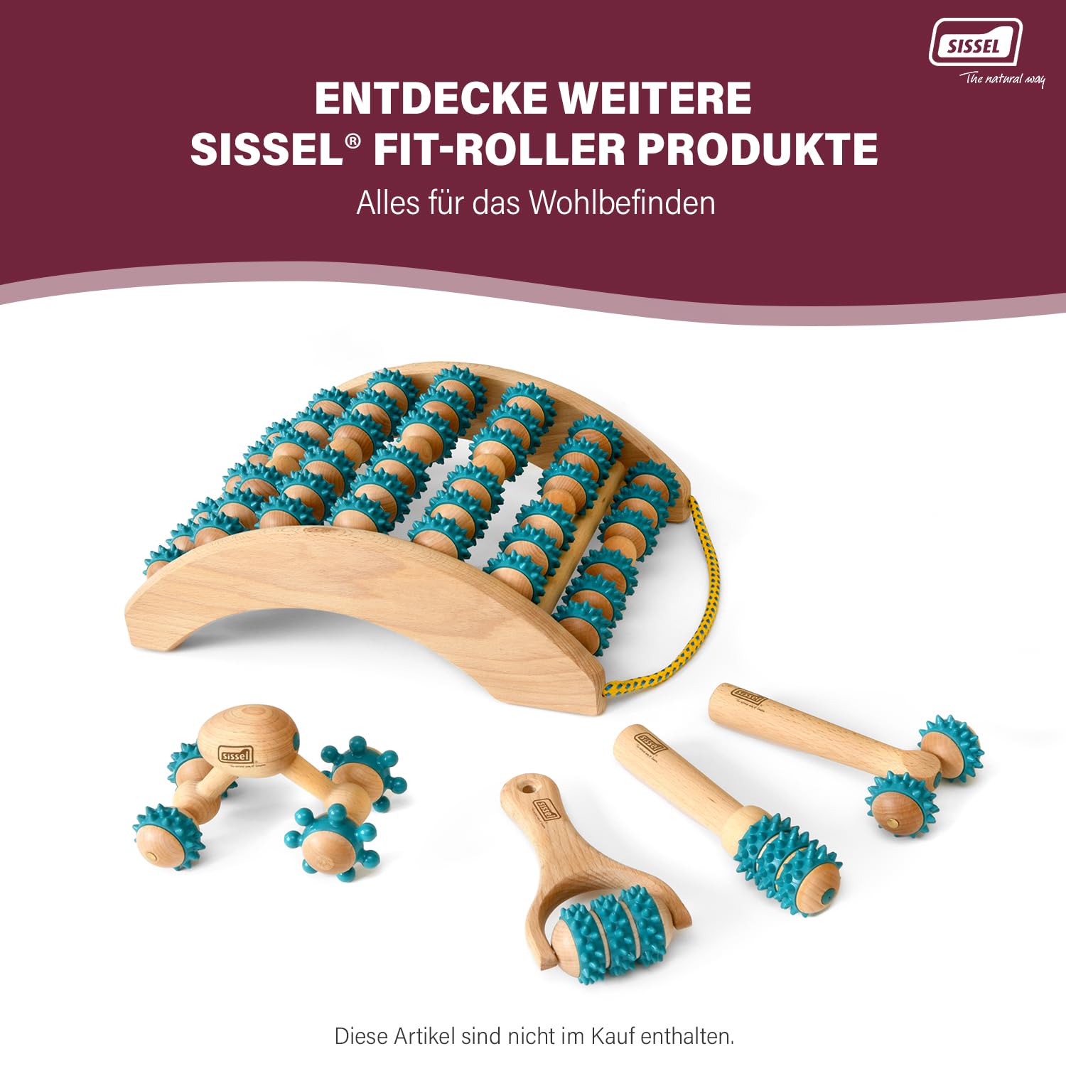 SISSEL® Fit-Roller Seil-Roller | Muskelentspannung und Durchblutungsförderung | Ökologisch & Phthalatfrei | Kombination aus Tradition & Moderne | Vielseitige Rückenmassage | Wellness & Gesundheit