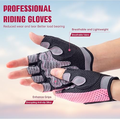 Miniatura 2 de YEHIEL Guantes de gimnasio protección completa de la palma, guantes de entrenamiento para gimnasio, ciclismo, ejercicio, transpirables