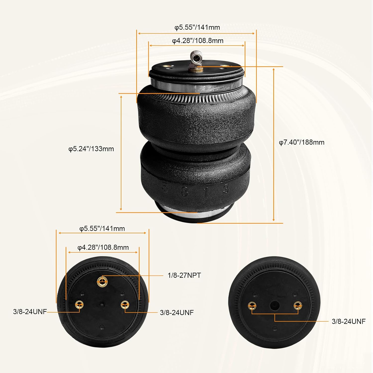 MILLISEC Air Spring Bags Suspension Kit Compatible with Ram 1500 2500 3500, Chevy GMC C10 C20 C30, Ford F150 F250 F350 and Murano Pickups Rear Air Helper Springs, OE Replaces# 57215