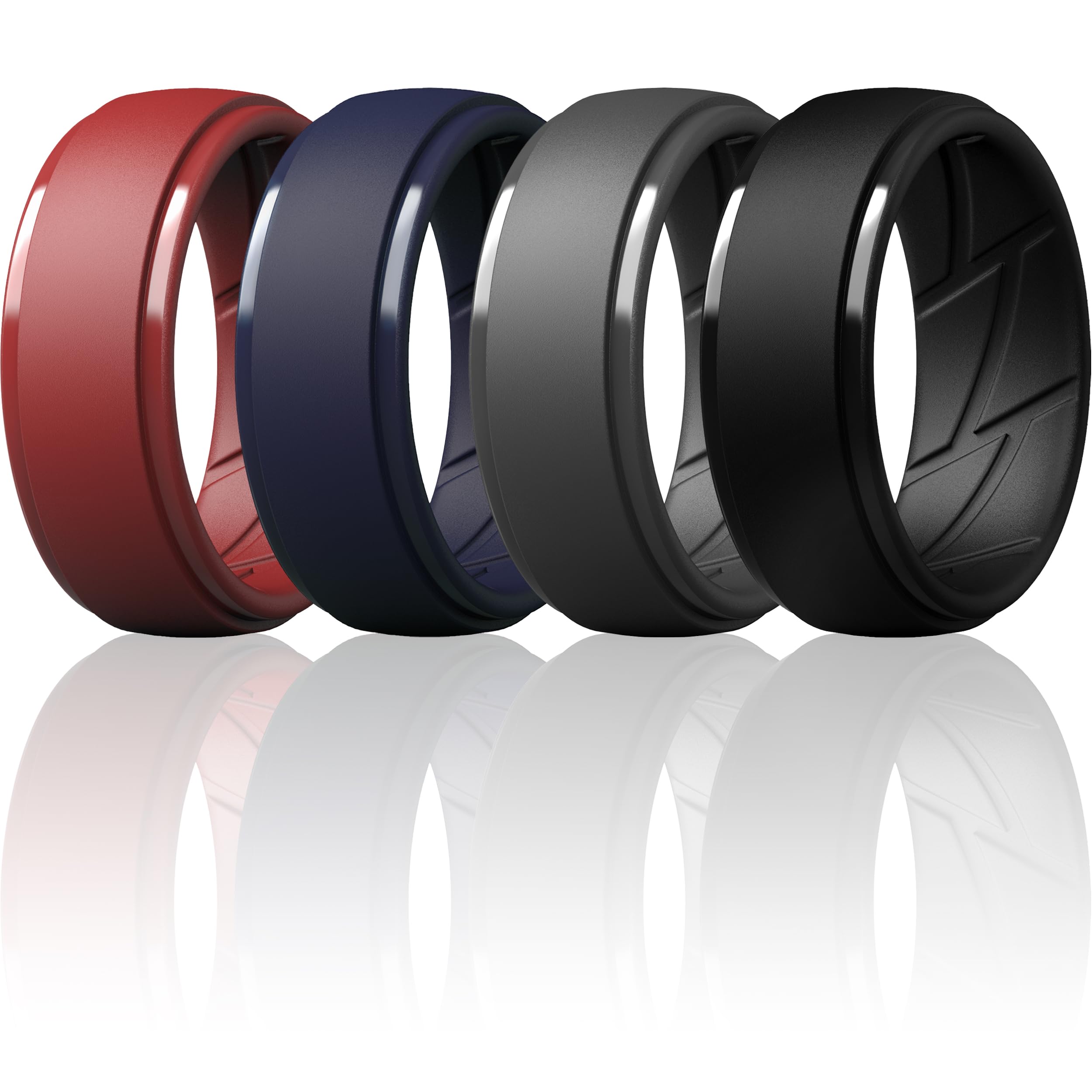 ThunderFit Men's Silicone Rings 10mm Wide 2.5mm Thick Rubber Bands, Breathable, Variety Multipack 1-10