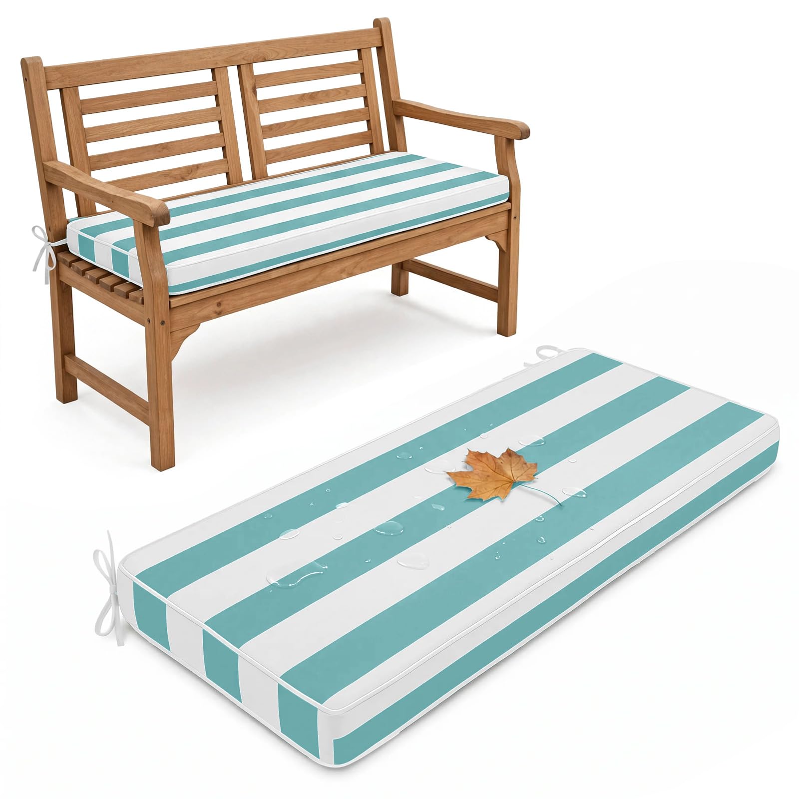 Polyester Striped Garden Bench Pad,Outdoor Garden Bench Cushions 135x40x5cm