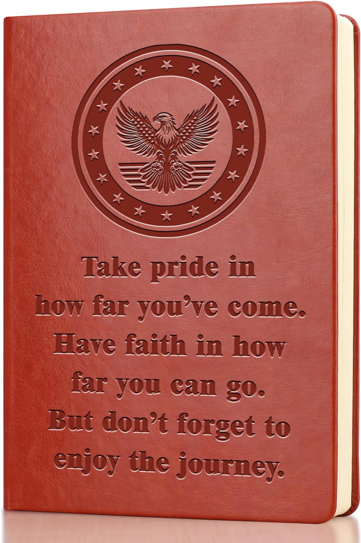 Army Leather Notebook Gift Take Pride in How Far You Have Come Military Deployment Gifts Graduation Gifts (take pride-Army)