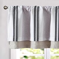 Vista 17 de Jinchan - Cenefa para ventana de granja de estilo rústico, tratamiento de doble capa para reducir la luz, para sala de estar, comedor, dormitorio