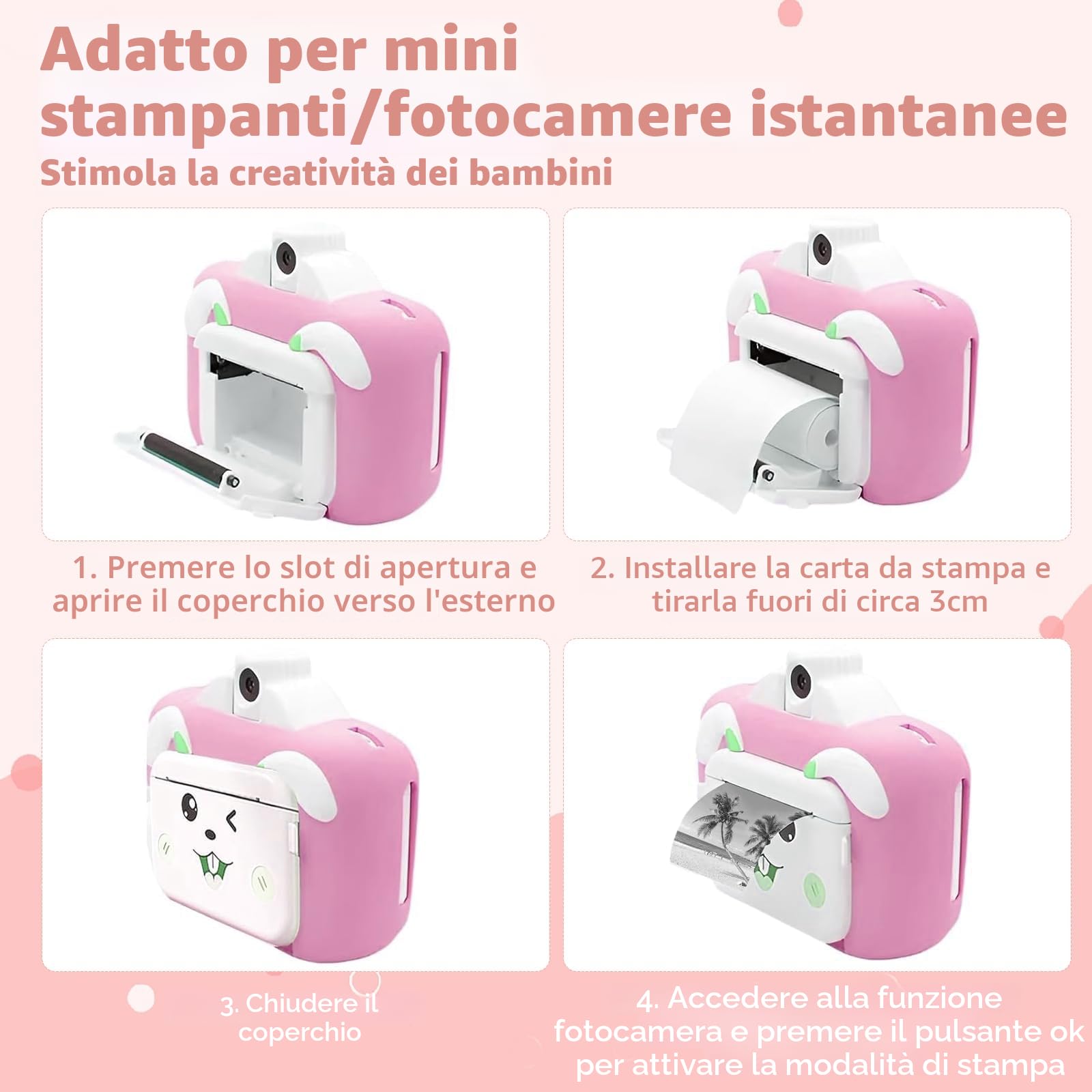 Carta Termica per Bambini Macchine Fotografica Istantanee 15 Rotoli 57mm x 500mm per Stampante Termica