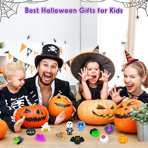 Miniatura 6 de NPET 36 piezas de juguete Mochi Squishies de Halloween, juguetes esponjosos de Halloween