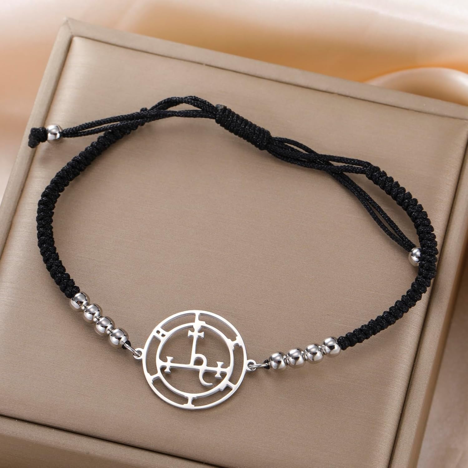 VASSAGO Sigil of Lilith Bracelet Anklet Handmade Adjustable Braided Rope String Bracelets Lilith Goddess Pagan Mythology Witchcraft Gothic Amulet Lucky Jewelry Gift Women Men - Image 4