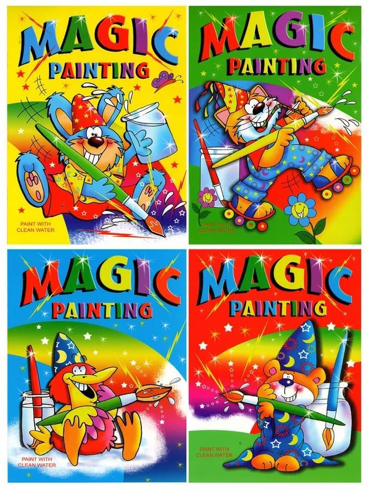 Quickdraw 96 x A4 Magic Painting Book for Kids – Mess-Free Paint with Water Colouring Books – Just Add Water to Reveal Colours – No Paint Needed – Arts & Crafts Activity Book for Children