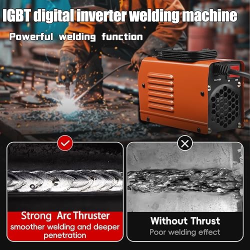 Miniatura 4 de MMA250 Mini máquina de soldadura eléctrica, soldador inversor IGBT portátil, tecnología de control sinérgico máquina de soldadura eficiente, ideal