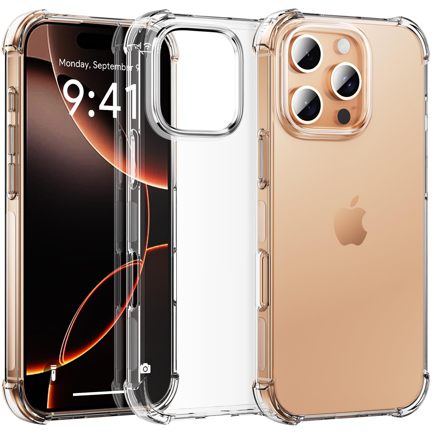 CASEVASN for iPhone 16 Pro Case Clear, Ultra [Slim Thin] Flexible Scratch Resistant TPU Gel Rubber Soft Skin Silicone Shoc...