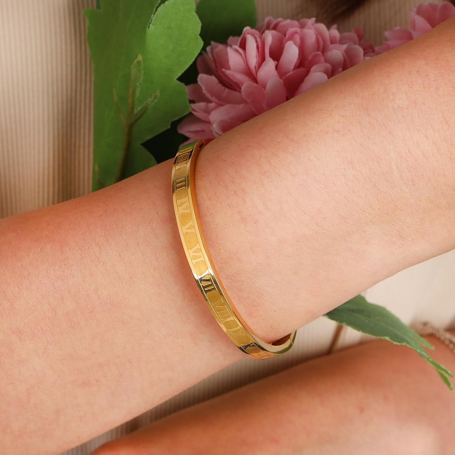 MILAKOO 4/6/8mm Numeral Bangle Stainless Steel Engraved Unisex Bracelet Inspirational Gifts for Her - Image 5